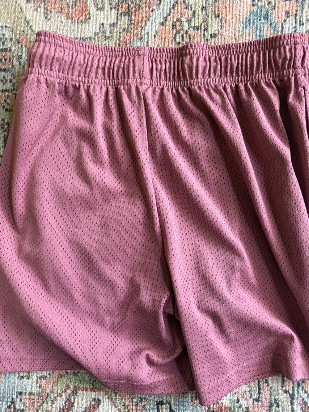 Eric Emanuel Dusty Rose Mesh Shorts with Lightning Motif - Picture 4 of 7